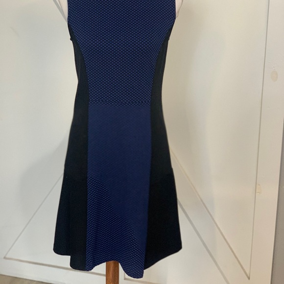 Black with blue polka sleeveless dress - Picture 3 of 12